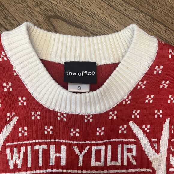 The Office Red Ugly Christmas Sweater With Your Nose So Dwight Adult S Red - Picture 3 of 8